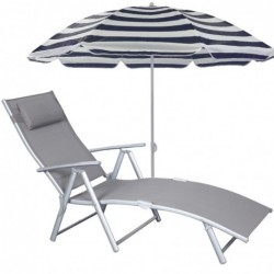 Lettino da giardino grigio...